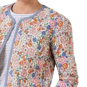 Talbots Enchanting Blooms Quilted Jacket Size 6 Petite Cottagecore Floral Spring
